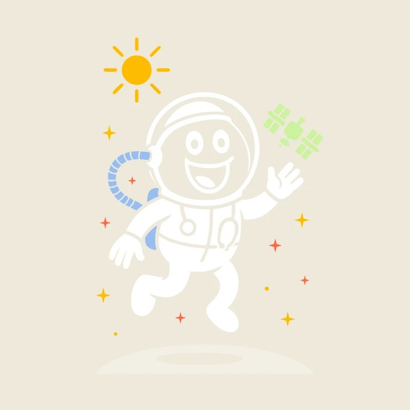 Ribbo en astronaute – Scène spatiale amusante