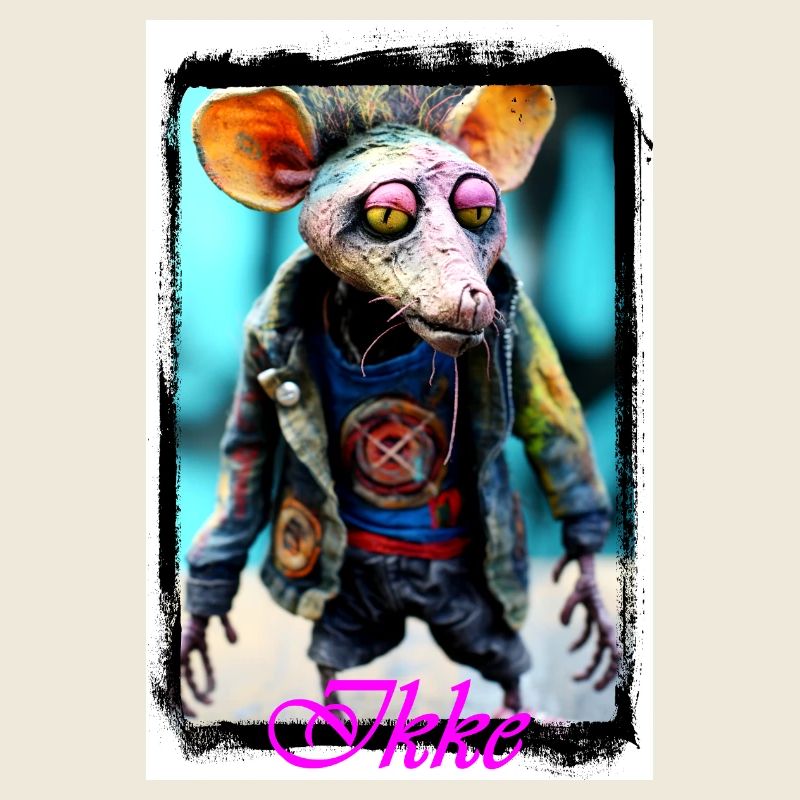 Futuristische Rattenfigur rebellischem Stil Punk