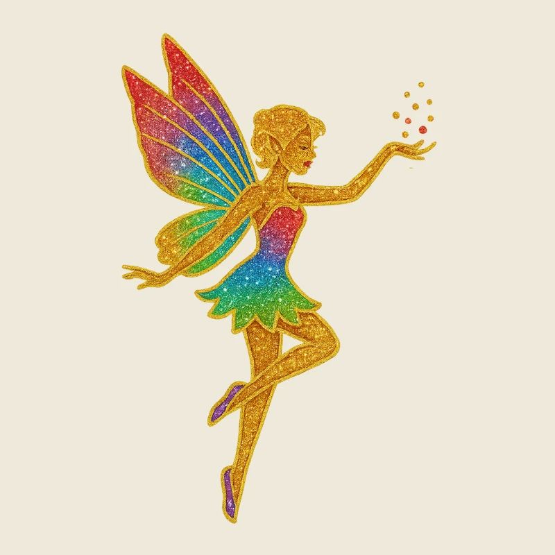 Ailes de Fée Dorées Magie Arc-en-ciel