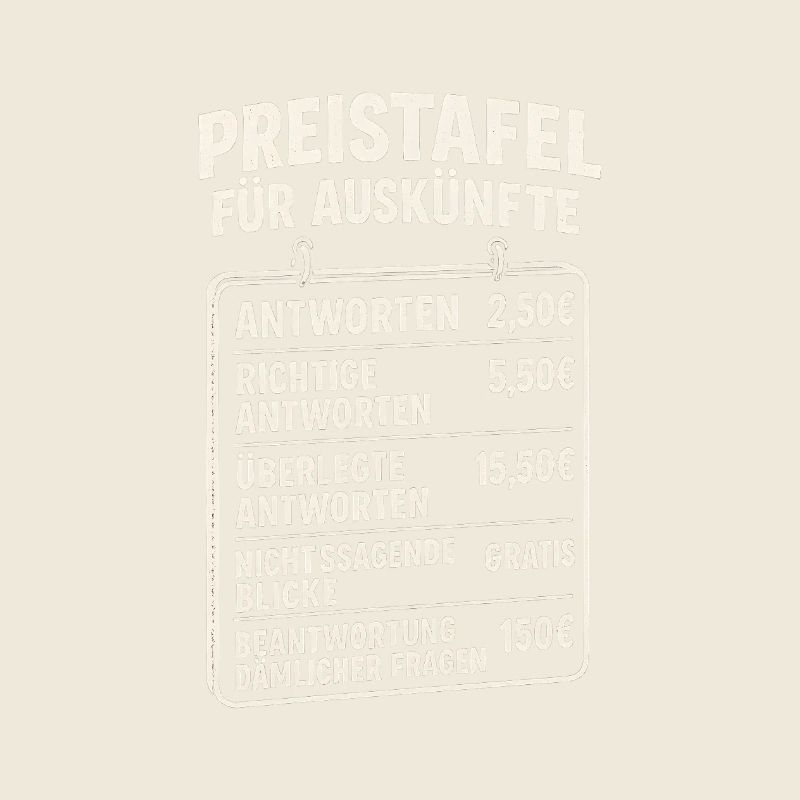 Liste de prix pour information