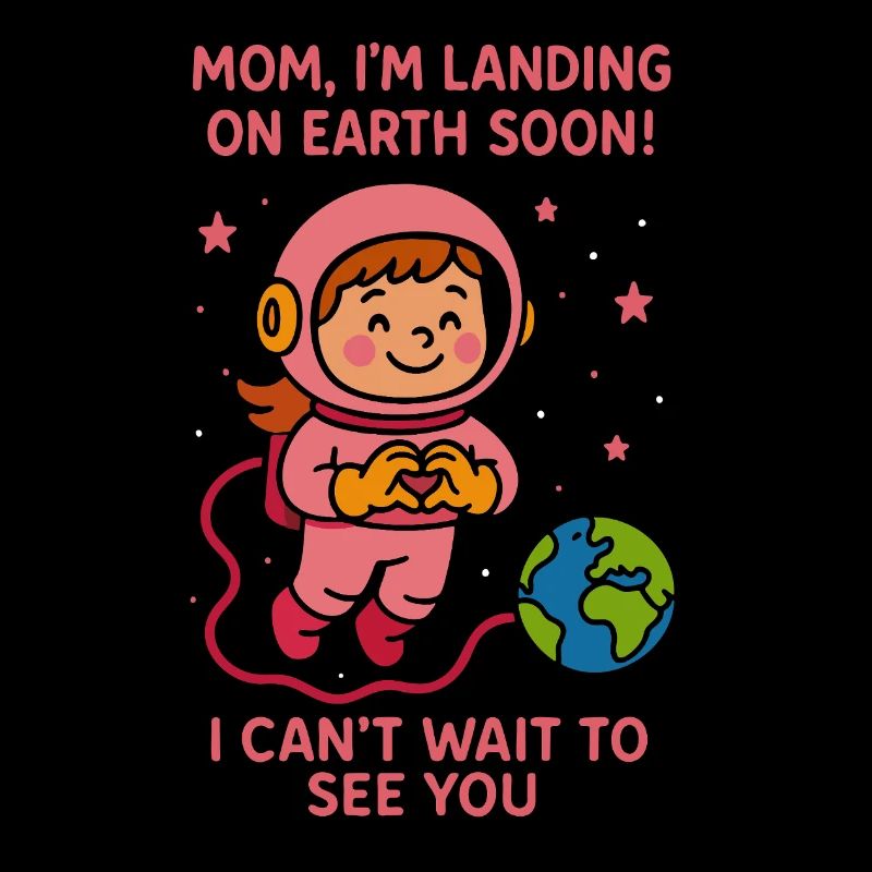 Maman, je vais bientôt atterrir Annonce de l’espace pour bébé fille