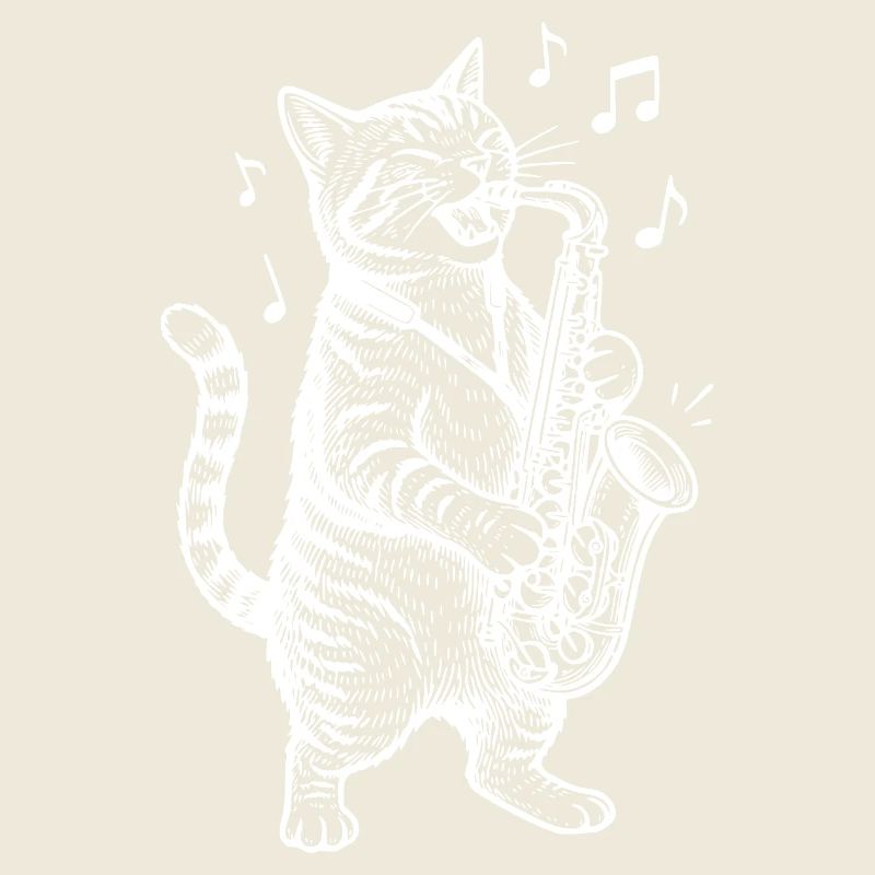 Tier Saxophon Katze Karikatur