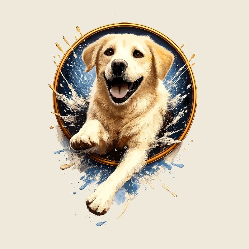 Lively Golden Retriever Jump Ring