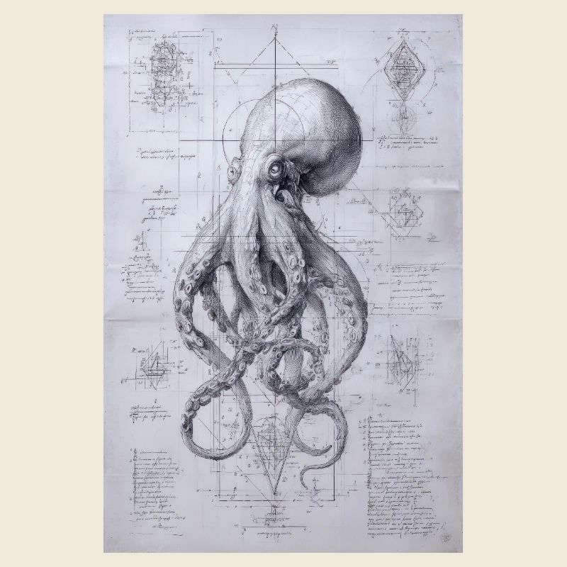 Octopus Blueprint Sketch