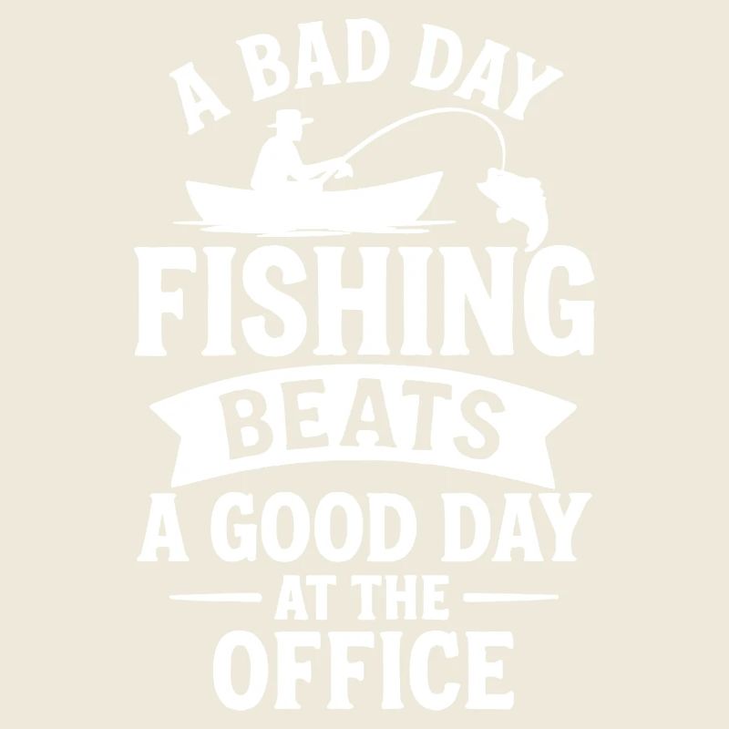 Angler Spruch: Lieber am Wasser als im Büro