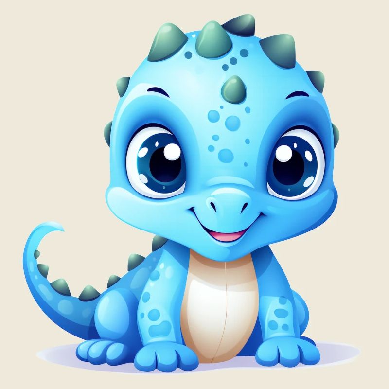 Niedlicher kleiner blauer Dino