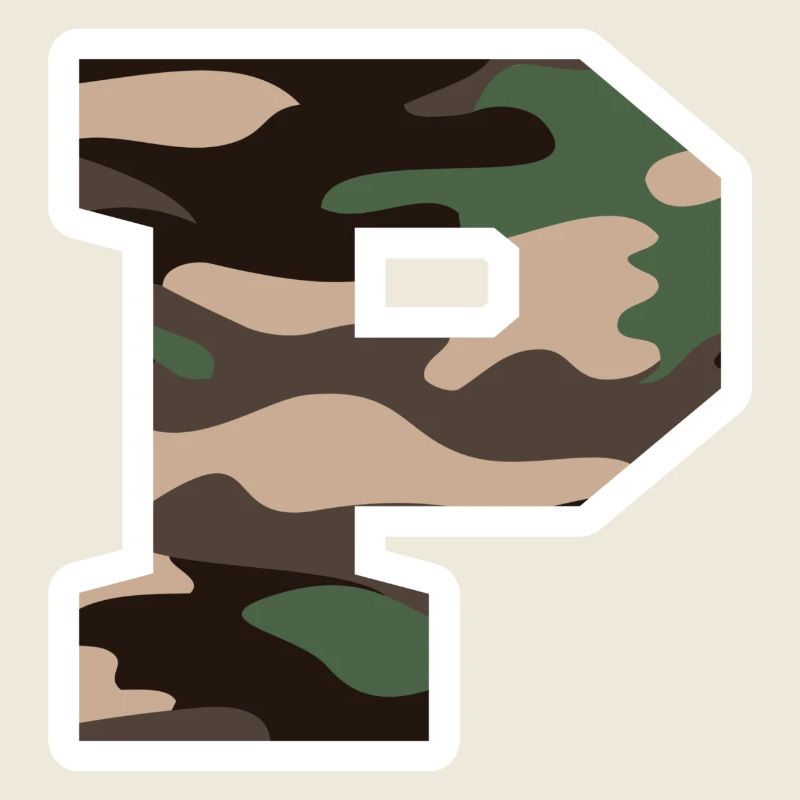 Letter P Military Camouflage - Gift Idea