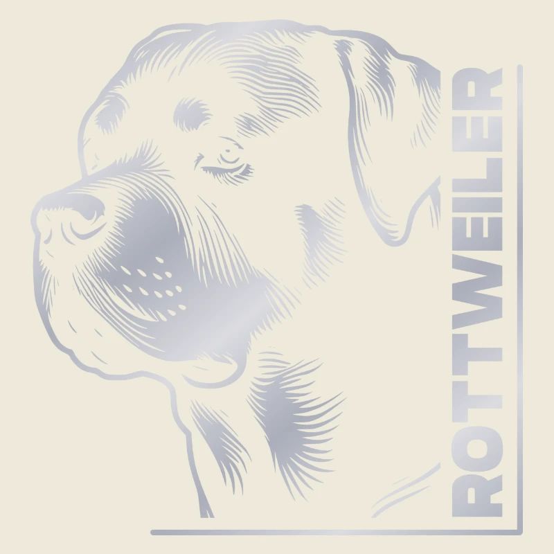 Tête de dessin ROTTWEILER argent