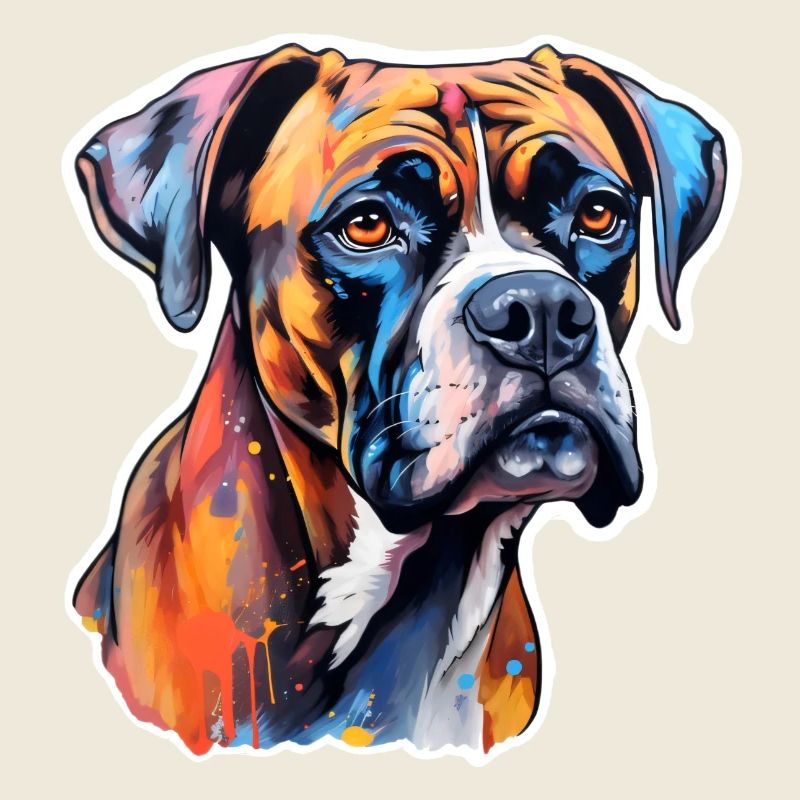 Boxerkopf psychedelisch