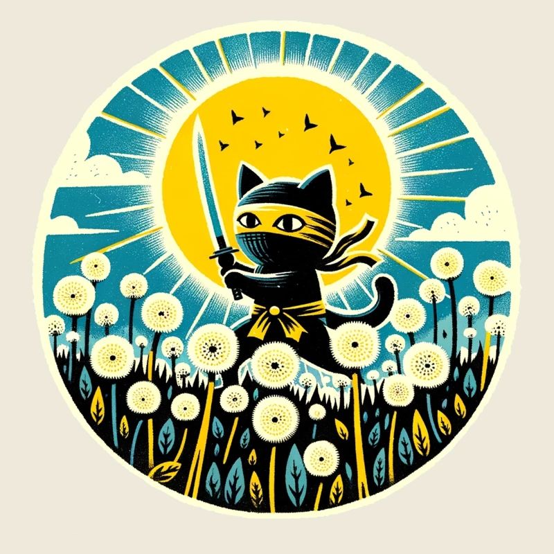 Löwenzahn Ninja Katze