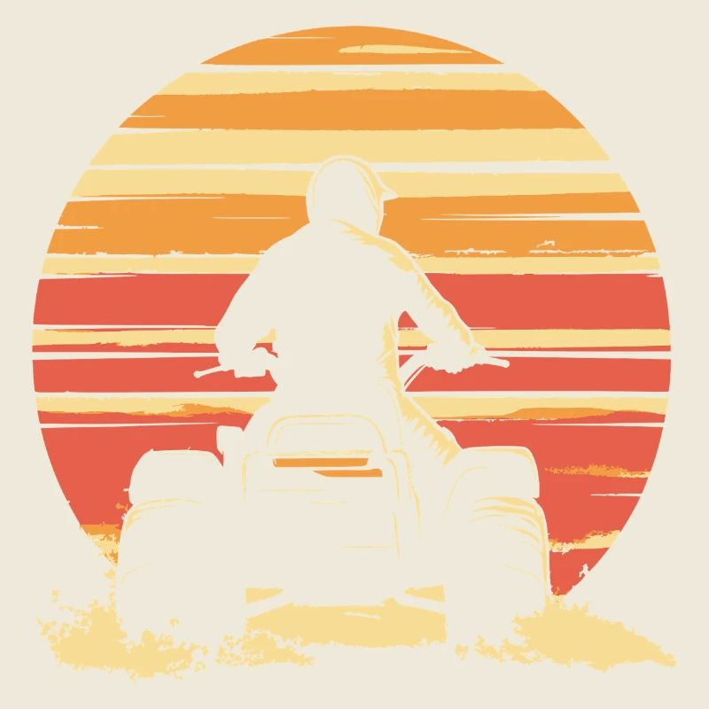 Quad quad coucher de soleil vintage