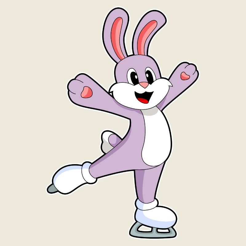 Lapin patins à glace