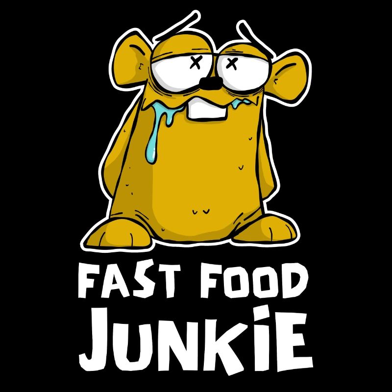 HAMSTER DRÔLE, DESSIN ANIMÉ DE JUNKIE DE LA RESTAURATION RAPIDE