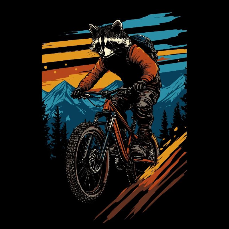 Balade en raton laveur VTT vintage