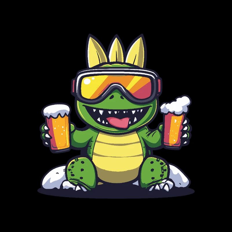 Bière après-ski dinosaure stégosaure