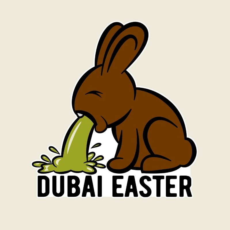Easter Bunny Puking - Dubai Easter - Easter