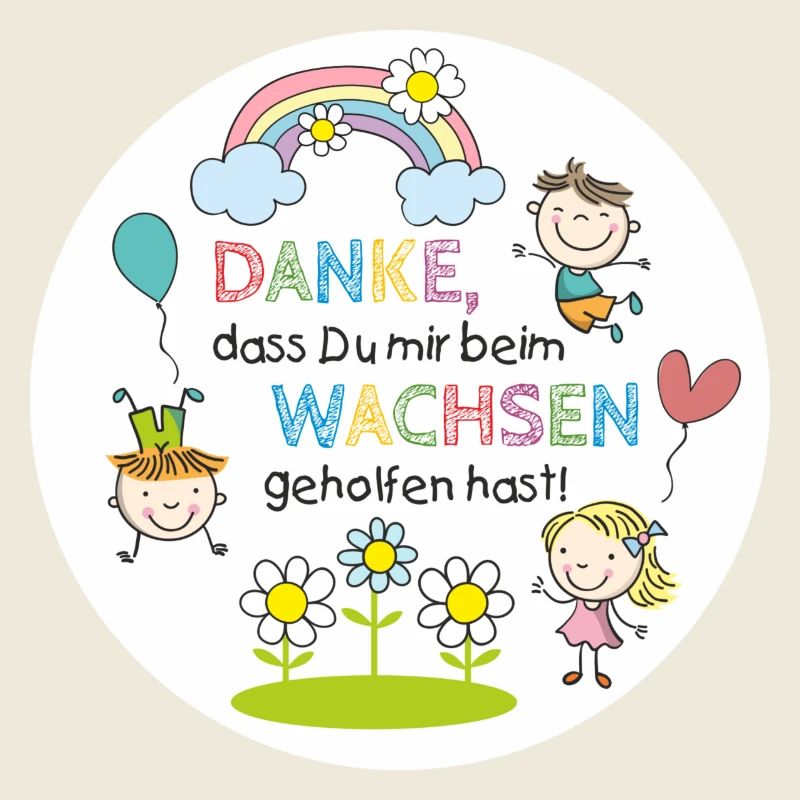 Spruch Kita-Abschied - Wachsen - Kinder Regenbogen