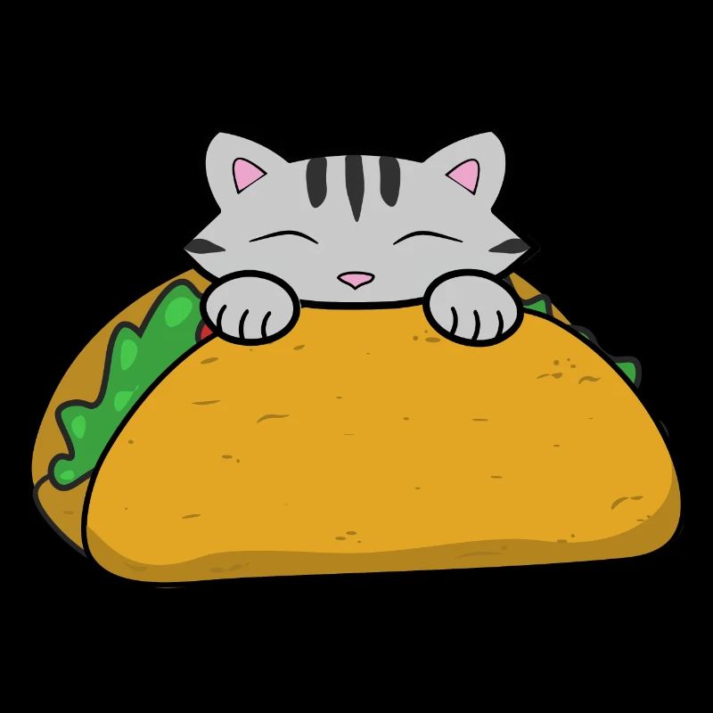 Happy Taco Tuesday, chat mignon mangeant un taco
