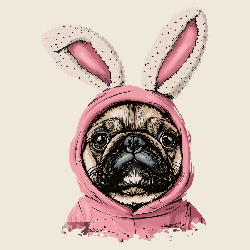 Bouledogue français en costume de lapin