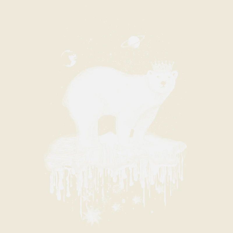 Eisbär mit Krone auf Eisscholle