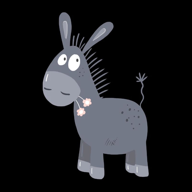 Little Donkey With Flowers I Muli Mule Comic