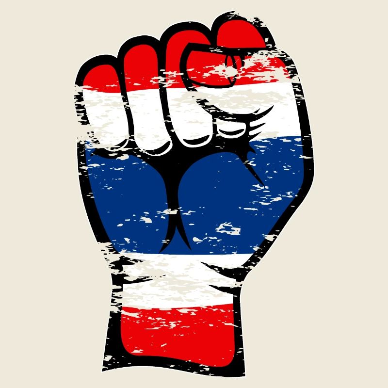 Icône de main de poing du drapeau de la Thaïlande utilisée