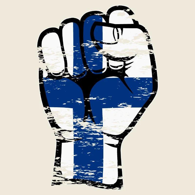 Finland flag fist hand icon used