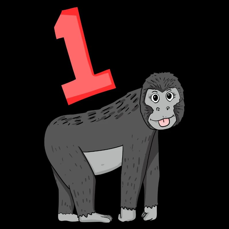 Zahl 1 Nummer Eins - Affe Motiv