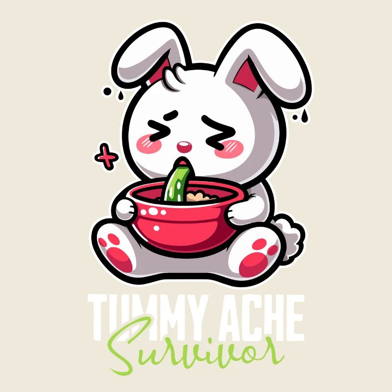 Tummy Ache Survivor – Funny Bunny Design
