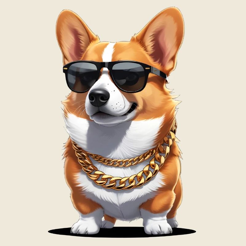 Cooler Corgi mit Sonnenbrille