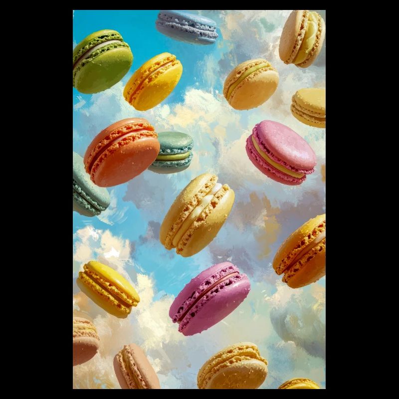 Macarons colorés dans le ciel