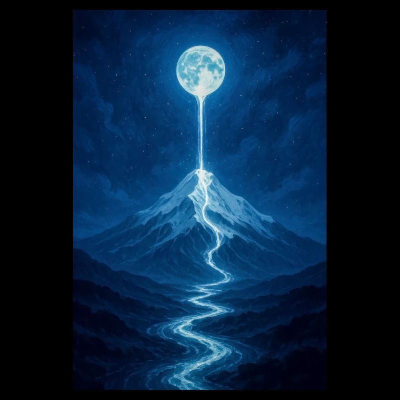 Rivière au clair de lune vue du ciel