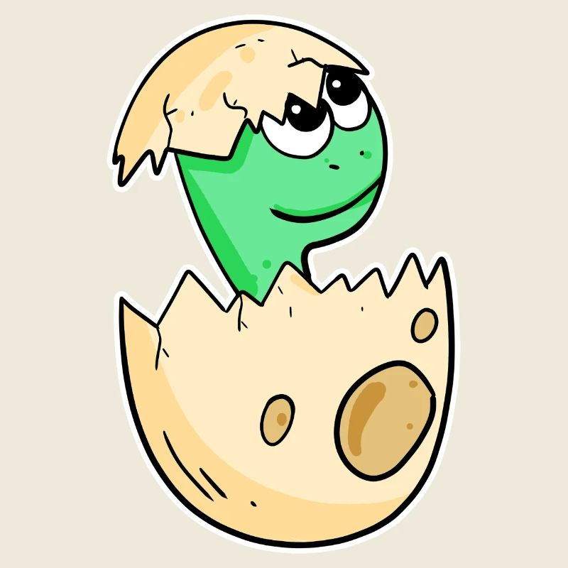 Baby dinosaur in egg