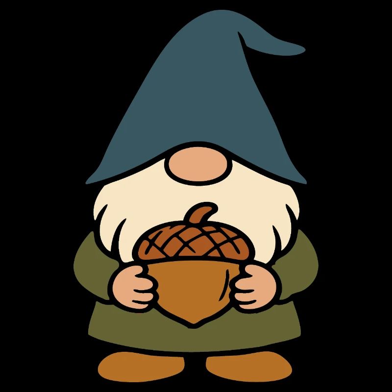 Gartenzwerg-Wichtel mit Eichel Motiv für'n Herbst