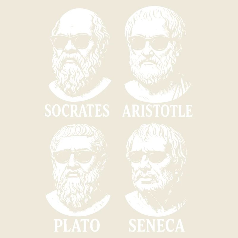 Griechisches Philosophenquartett mit Sonnenbrille