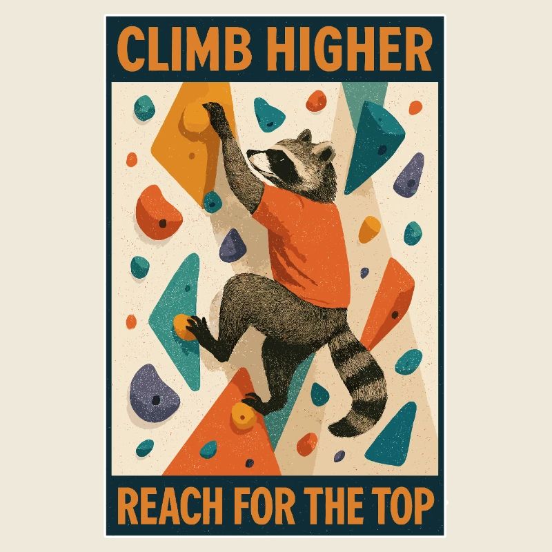 Bouldering raccoon climb higher motivation
