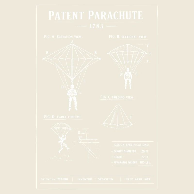 Patent-Fallschirm-Bauplan