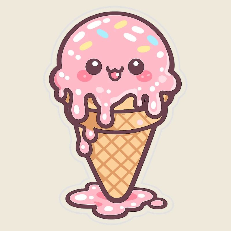Kawaii Eiscreme mit Sprinkles