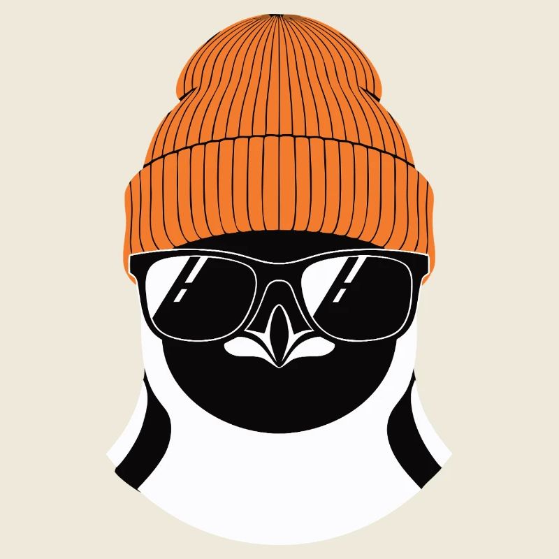 Cooler Pinguin mit Wintermütze