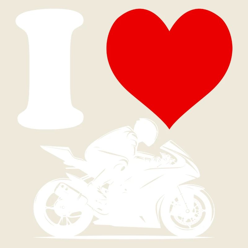 J’aime la moto de course drôle coeur drôle