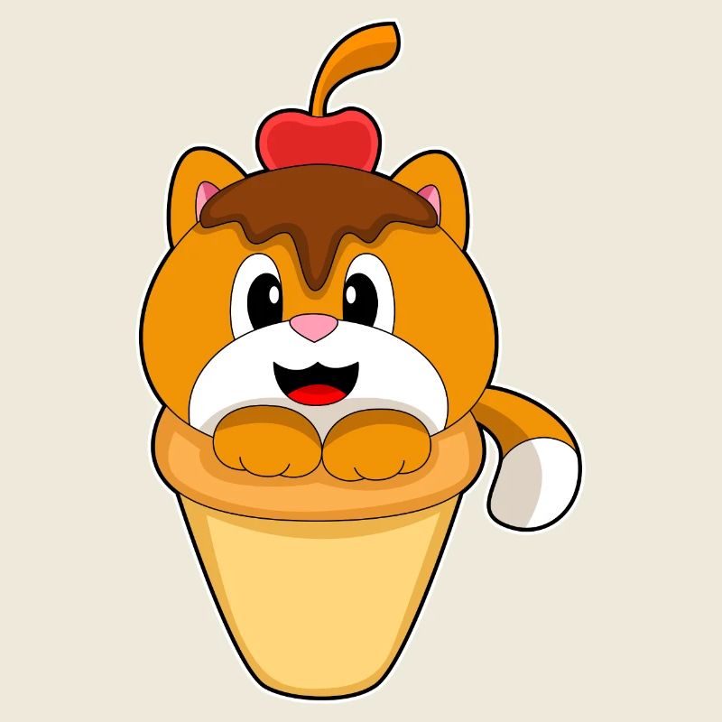 Katze Waffeleis Kirsche