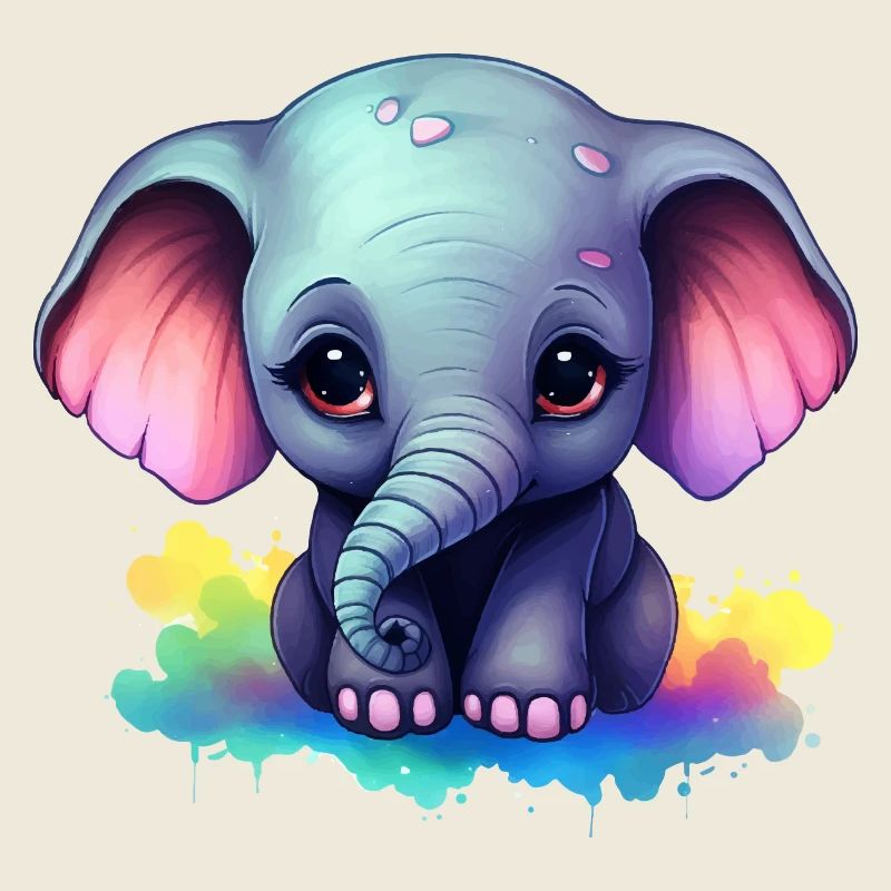 Bébé éléphant cadeau enfants enfants mode coloré