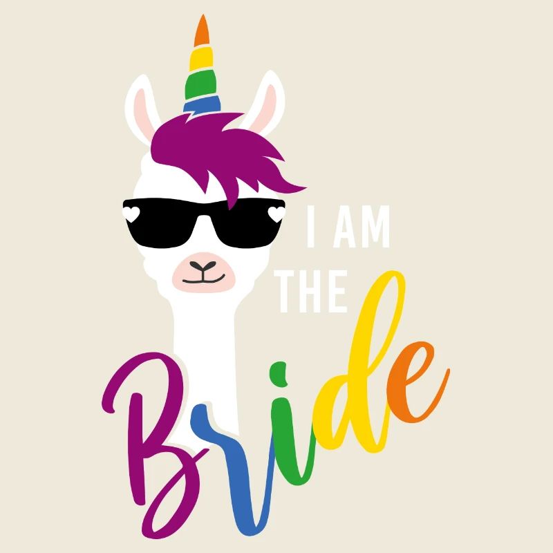 LGBTQ Bride Lama Einhorn Regenbogen JGA