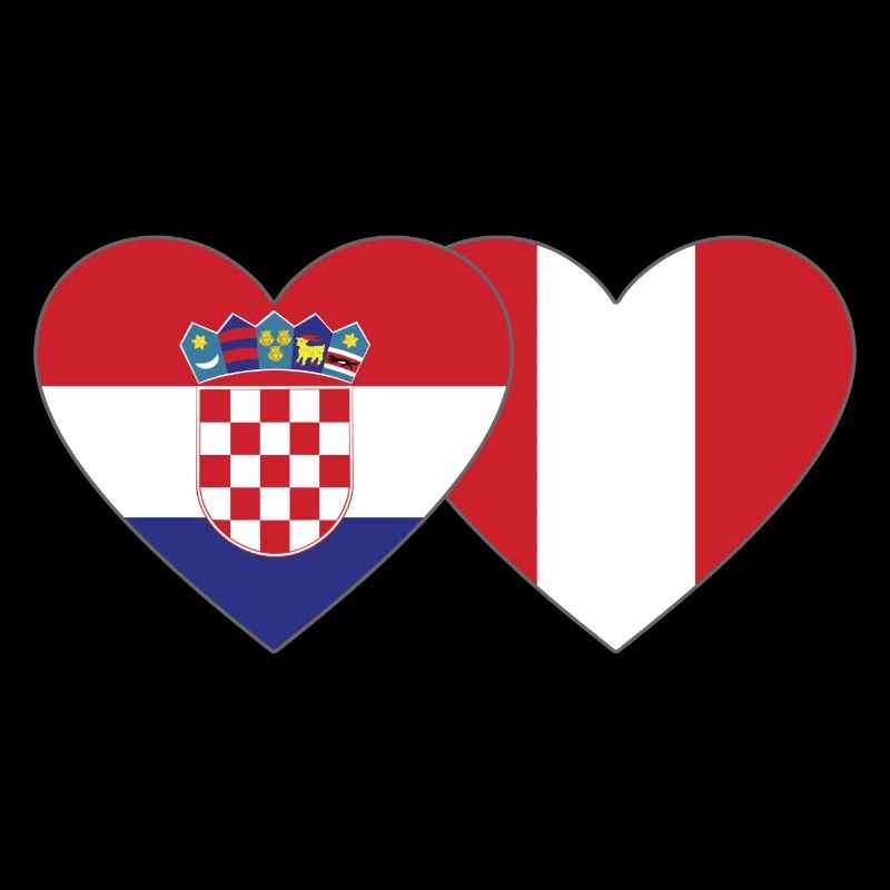 Croatie Pérou Drapeau du Cœur