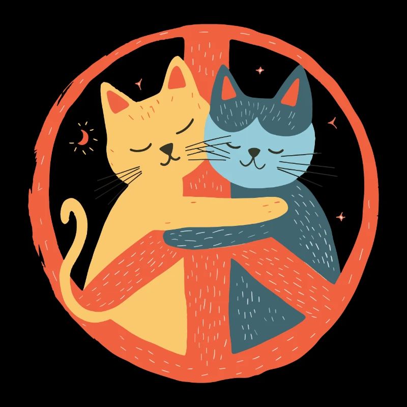 Katzen Peace Zeichen Frieden Symbol Liebe Umarmung