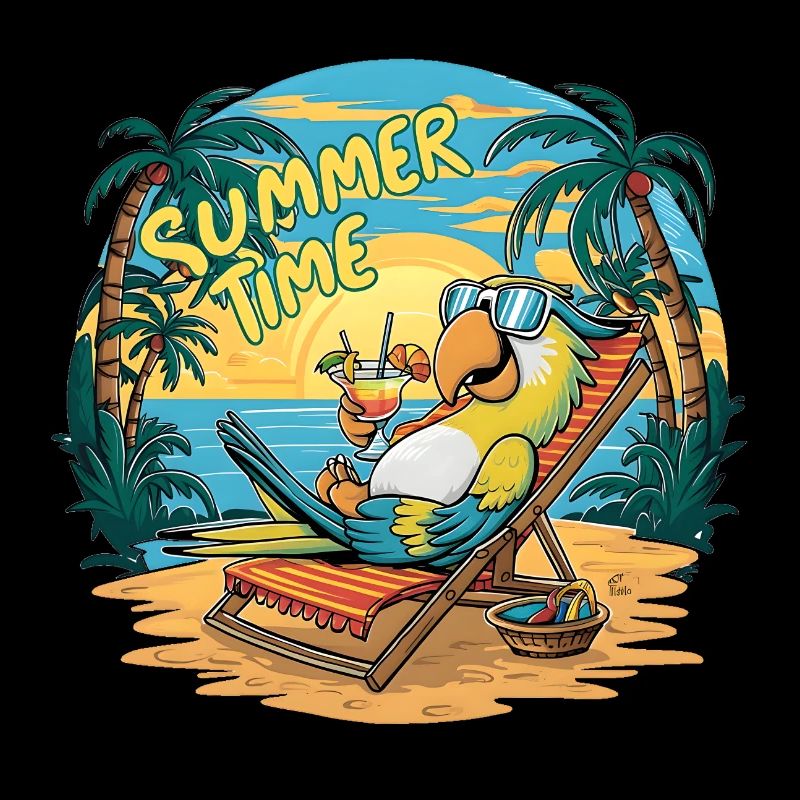 Un joyeux perroquet sous le soleil