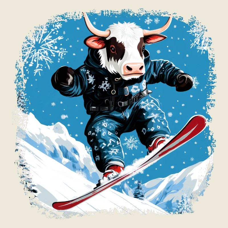 Snowboard Kühe