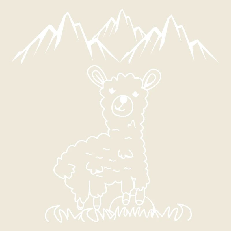 Alpaca in mountain landscape