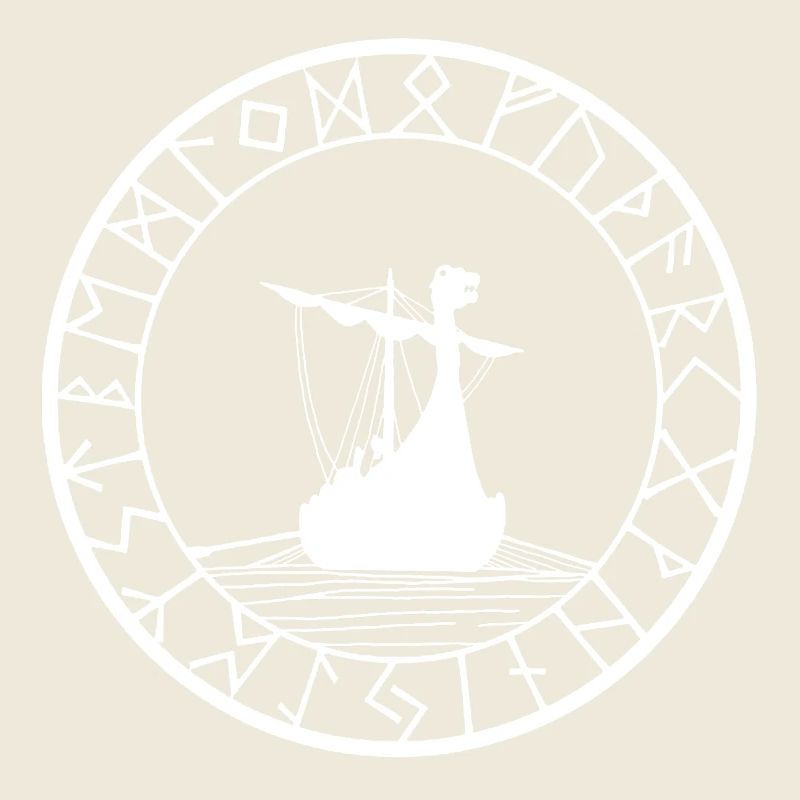 Drakkar blanc viking et boussole