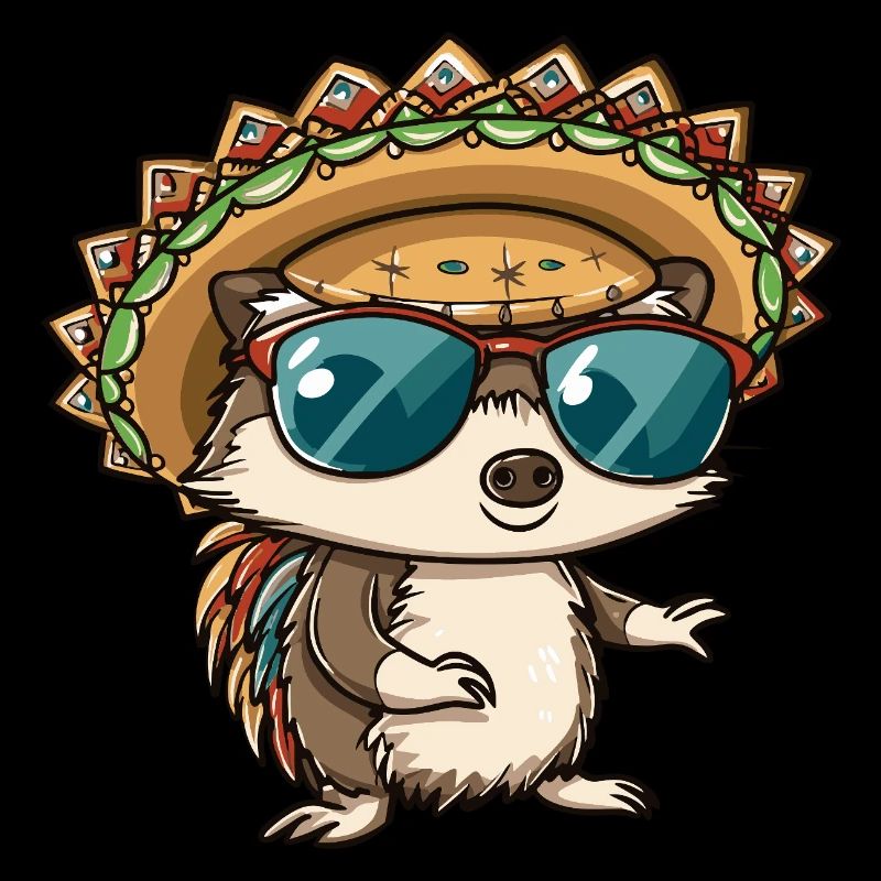 hérisson bande dessinée drôle sombrero